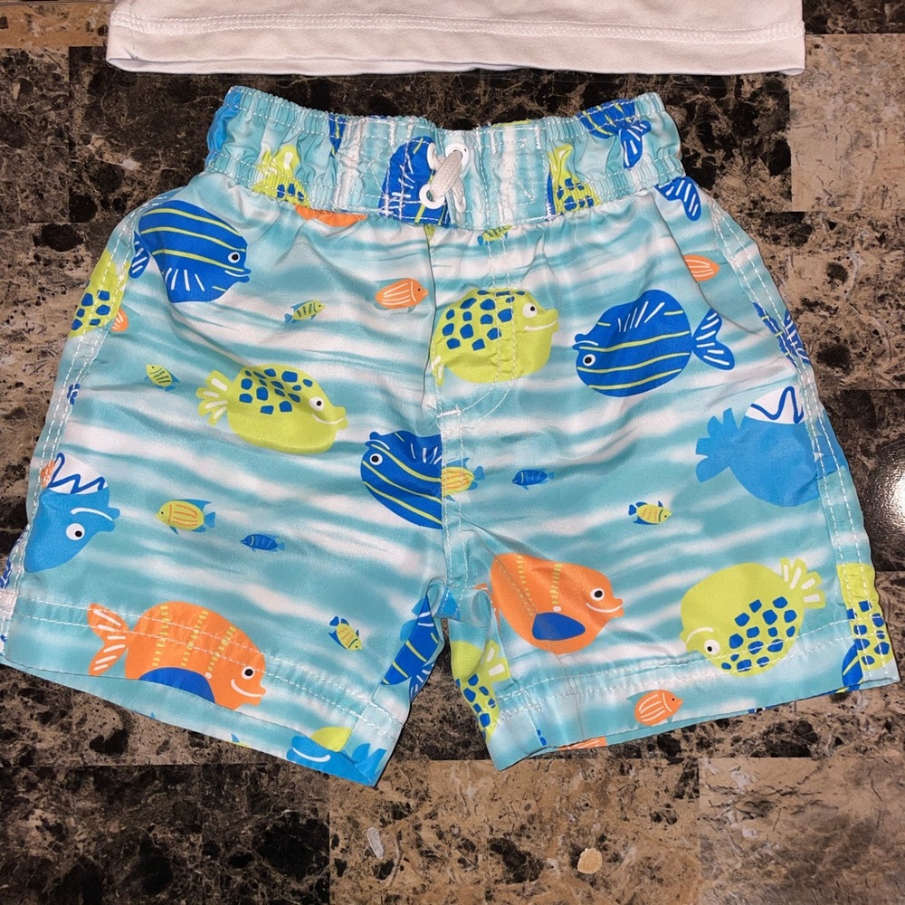Wippette Toddler Swim Trunks & Rash Guard 24 Months🐠🐟 - Picture 3 of 10